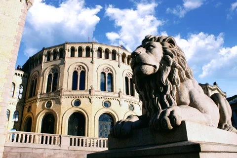 The Storting building, the seat of the Storting, the parliament of Norway.  動画素材 167475808