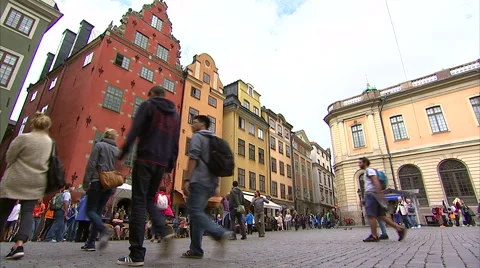 Stortorget public square, Gamla Stan Stock Footage 45115989