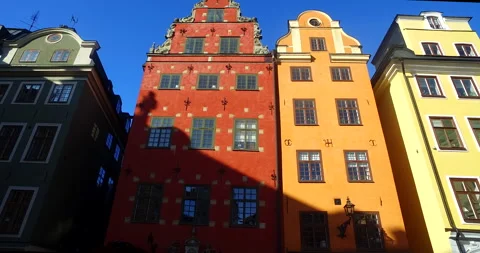 Stortorget square in Old Town (Gamla Stan) in Stockholm, the capital of Sweden Stock-Footage 337554729