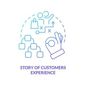 Story of customers experience blue gradient concept icon Stock Illustration