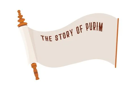 The story of Purim. Jewish acient scroll. banner template illustration Stock Illustration