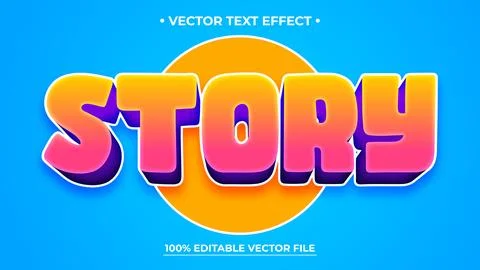 Story Text Effect with Bold Gradient Colors on a Bright Blue Background イラスト素材