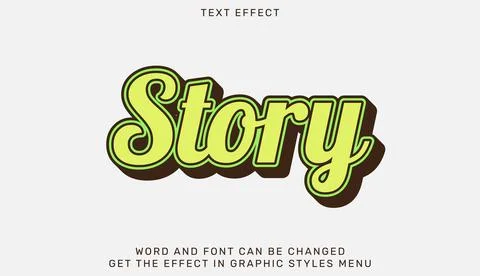 Story text effect template in 3d design Stock Illustration