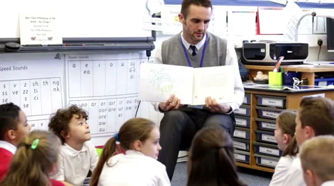 Story Time in a Classroom Stock Footage 53841570