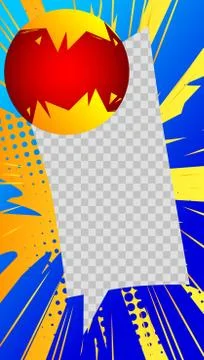 Story vector template. Comic book style editable social media photo frame lay 스톡 일러스트