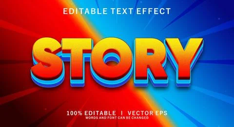 Story vector text effect with modern style design Stock Illustration