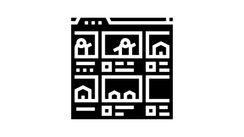 Storyboard creation game development glyph icon animation Stock Footage 326152217