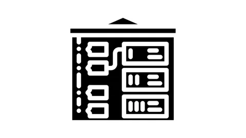 Storyboard creation game development glyph icon animation Stock Footage 326743022