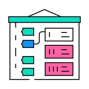 Storyboard creation game development icon color illustration Stock Illustration