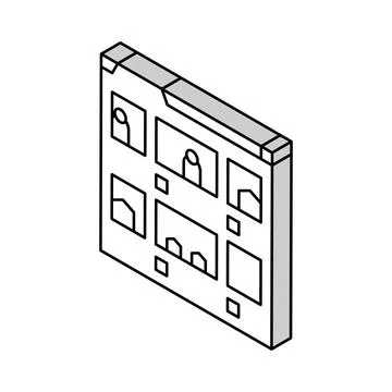 Storyboard creation game development isometric icon vector illustration 스톡 일러스트
