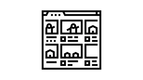 Storyboard creation game development line icon animation Stock Footage 326131526