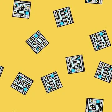 Storyboard creation game development vector seamless pattern Stock Illustration