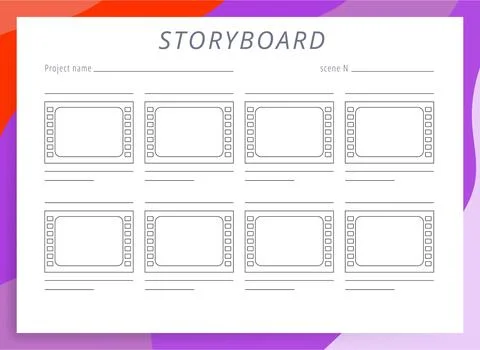 Storyboard Empty  Vector Background with Dashed Line Illustrazione stock