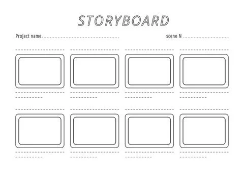 Storyboard Frame Outline Empty Vector Background Stock Illustration