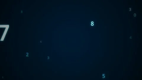Storyboard of Matrix Style Floating Numbers Countdown Cinematic Background Stock Footage 345372204