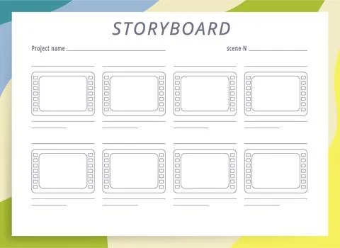 Storyboard Template, Empty Vector Background, Film Storyboard Stock Illustration