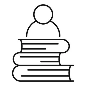Storyteller book stack icon, outline style 스톡 일러스트