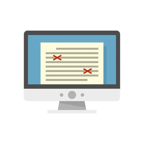 Storytelling computer editor icon flat isolated vector Illustrazione stock