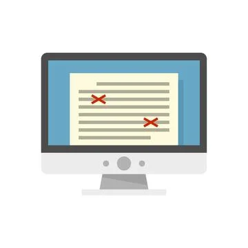 Storytelling computer editor icon flat isolated Illustrazione stock