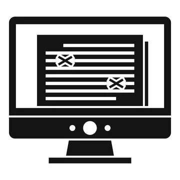 Storytelling computer editor icon, simple style Illustrazione stock
