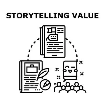 Storytelling value concept creating impactful communication strategy Stock Illustration