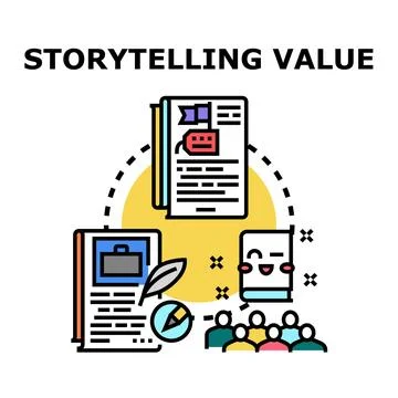 Storytelling value concept creating impactful communication strategy Stock Illustration