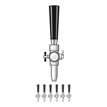 Stout beer tap cartoon vector graphic Stock Illustration
