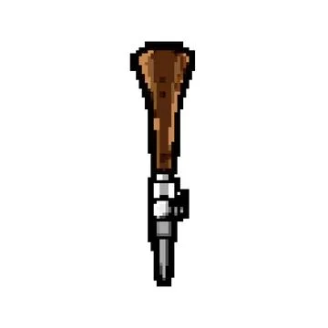 Stout beer tap handle pixel art vector illustration Illustration
