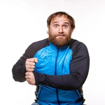 Stout man  on a white background Stock Photos