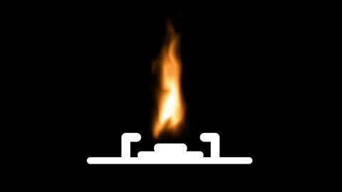 Stove Burner Flame Fire Cooking Heat Icon Stock Footage 336838699