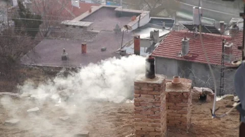 The stove is burning in the house Stock Footage 168444550