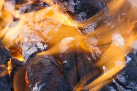 Stove fire for the dinner Stock Photos