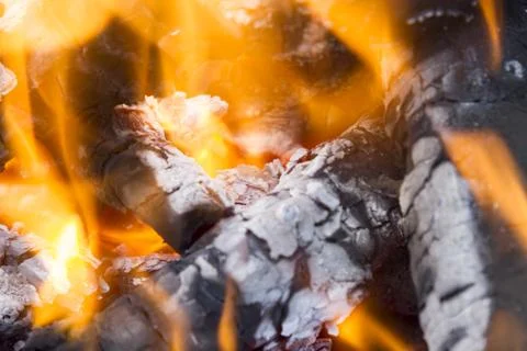 Stove fire for the dinner Foto stock