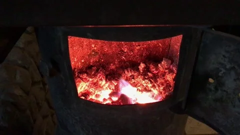 Stove fire Stock Footage 165902143