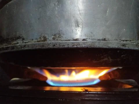 A stove fire Stock Photos