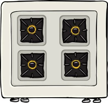Stove With Flames Stock Illustration