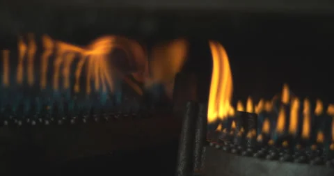 Stove flames in super slow motion Stock Footage 154843145