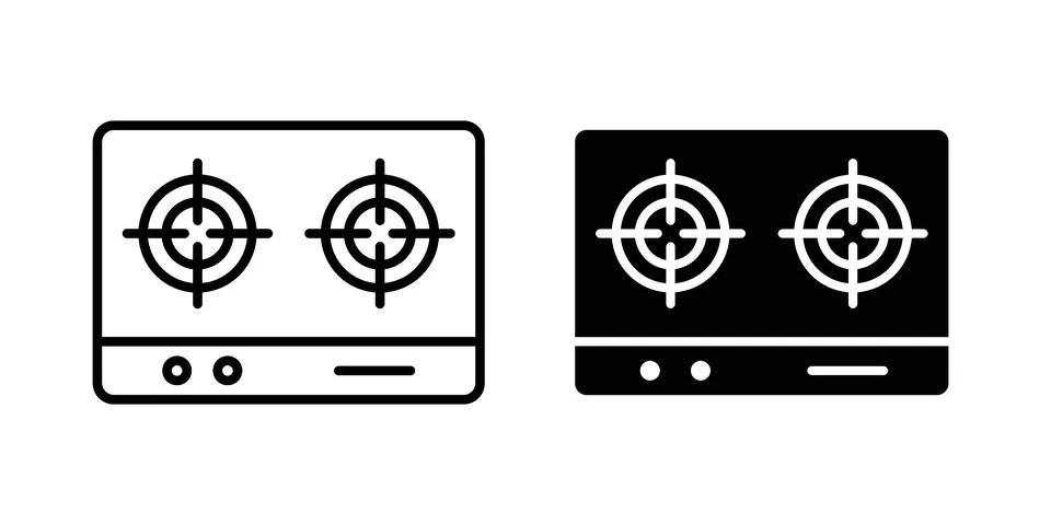 Stove icon set, collection of vector icons Stock Illustration