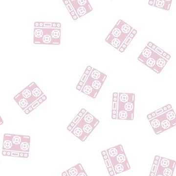 Stove kitchen equipment glyph vector seamless pattern Stock Illustration