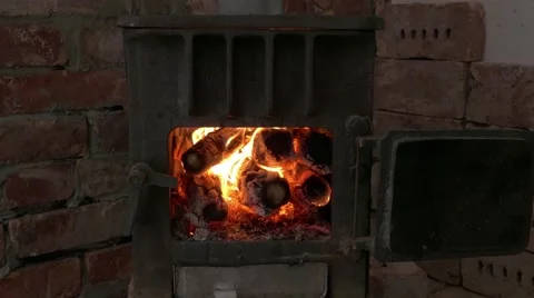 Stove with the open door, close-up Stock Footage 68809742