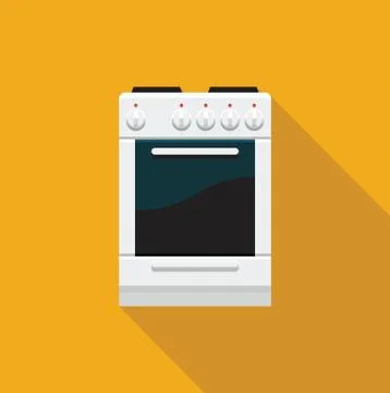 A stove with an oven. Flat icon Stock Illustration
