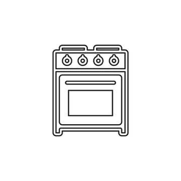 Stove oven vector icon Stock Illustration