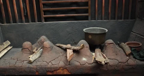 Stove at Rural Kitchen Stock Footage 337223512
