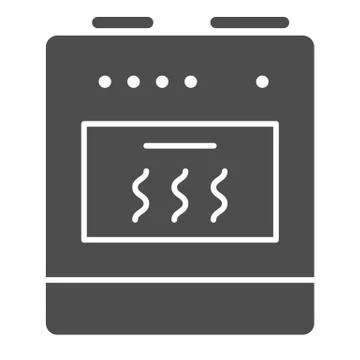 Stove solid icon, bakery concept, oven sign on white background, kitchen stove 스톡 일러스트