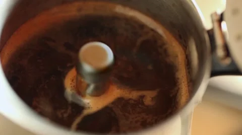 Stove top espresso coffee maker Stock Footage 45495723