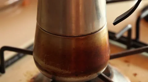 Stove top espresso coffee maker Stock Footage 45495908