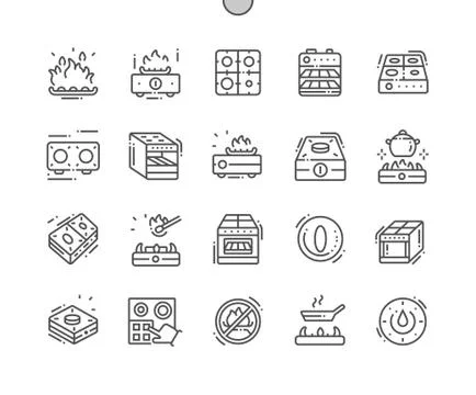 Stove Well-crafted Pixel Perfect Vector Thin Line Icons 30 2x Grid for Web Illustrazione stock