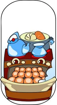 Stove on which the cooking is going Stock Illustration