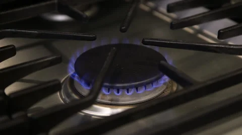 Stovetop burner turned on low Stock Footage 61405967