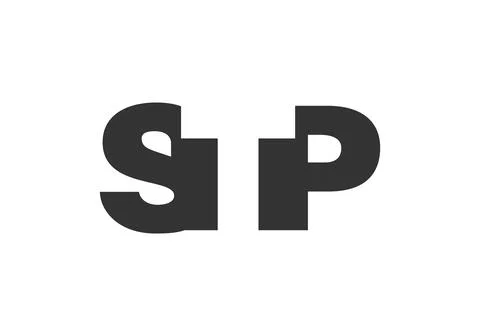 STP logo design. Initial letter S T P bold font style for tech startups, co.. Stock Illustration